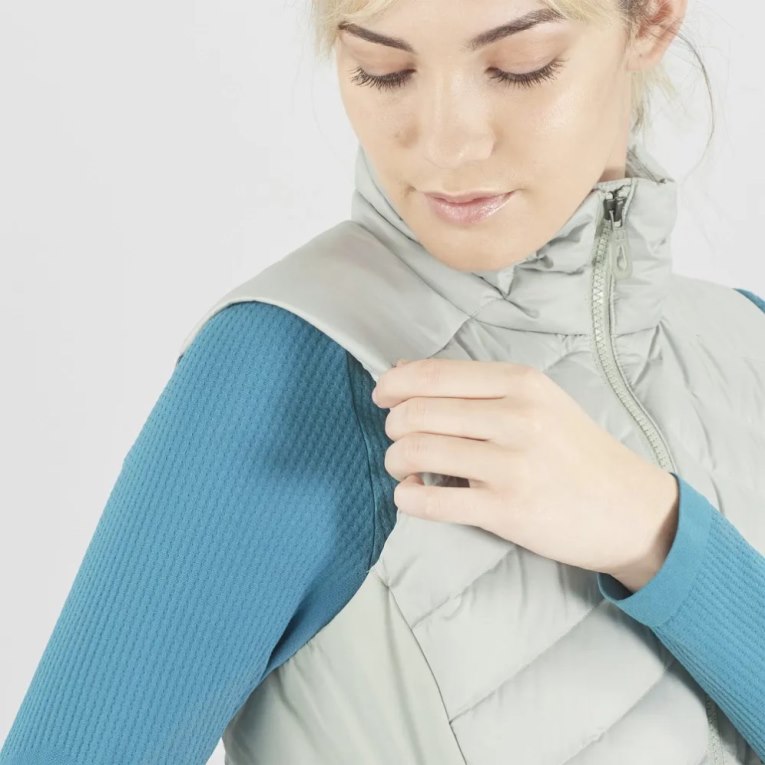 Salomon Essential Xwarm Down Women's Vest Light Grey | CA 81N6